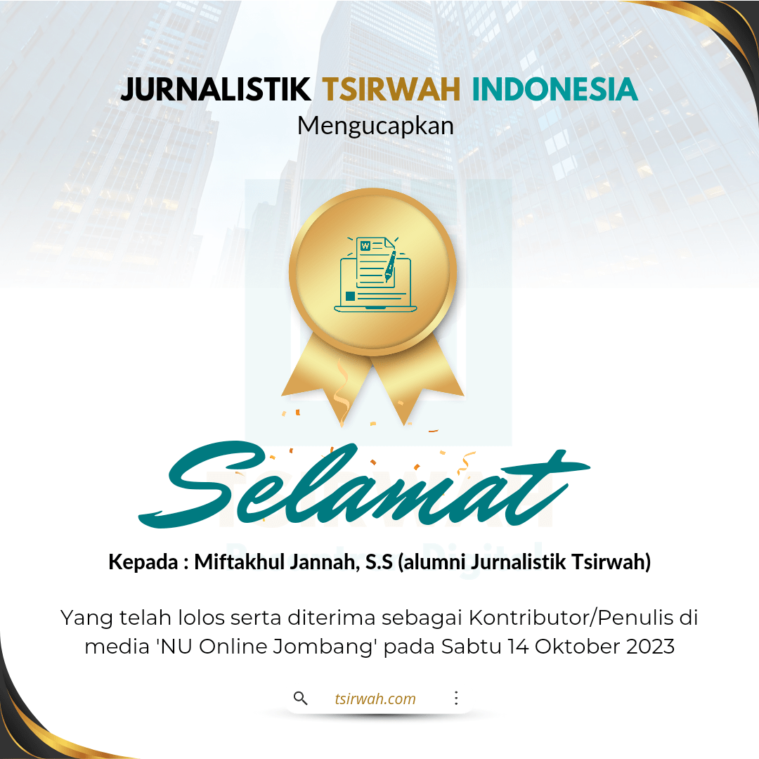 Alumni Jurnalistik Tsirwah jadi Penulis di NU Online
